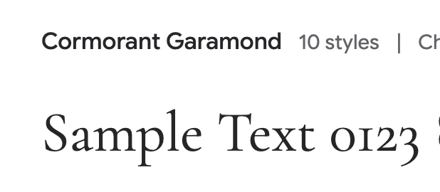 GoogleフォントCormotant Gramondのサンプル画像