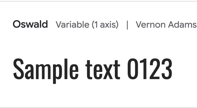 GoogleフォントOswaldのサンプル画像
