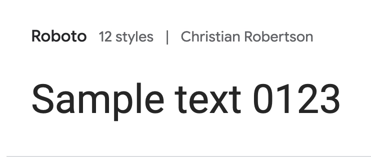 GoogleフォントRobotoのサンプル画像